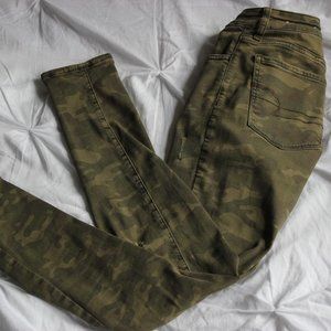 Ripped Skinny American Eagle Camo Jeggings